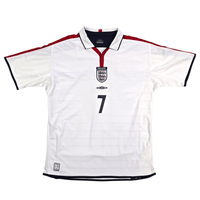 2003/05 England Home Football Shirt (XL) Umbro 7 Beckham - Football Finery - FF302991