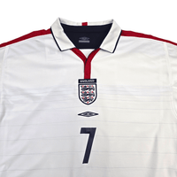 2003/05 England Home Football Shirt (XL) Umbro 7 Beckham - Football Finery - FF302991
