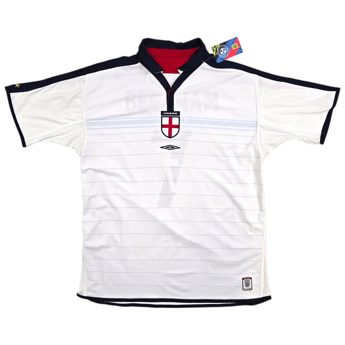 2003/05 England Home Football Shirt (XL) Umbro 7 Beckham - Football Finery - FF302991