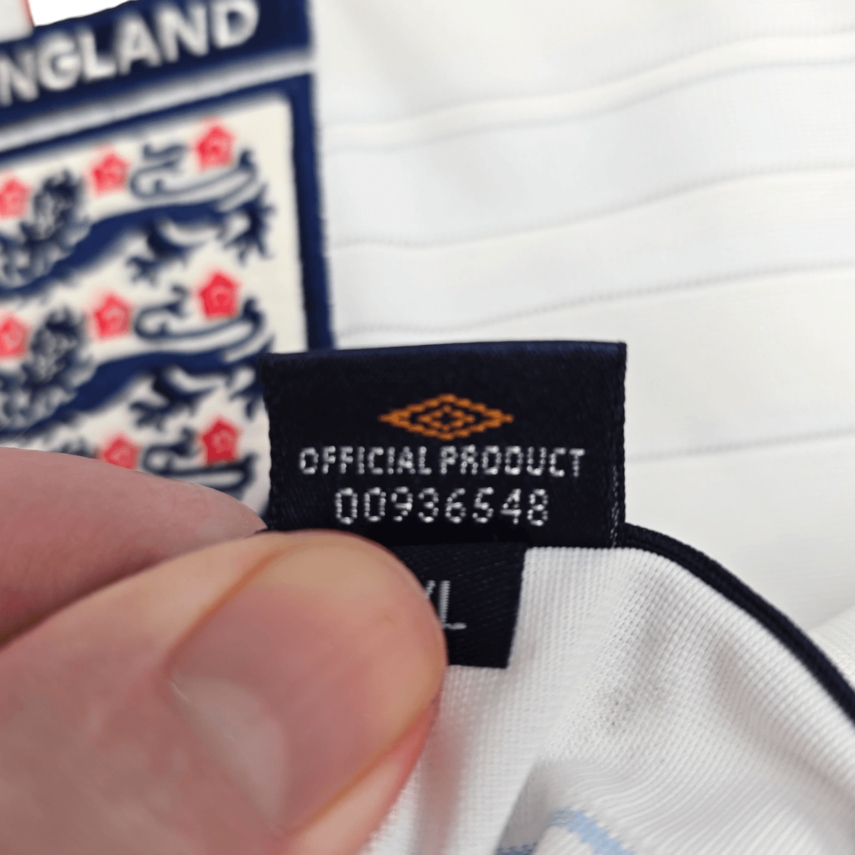 2003/05 England Home Football Shirt (XL) Umbro 7 Beckham - Football Finery - FF303151