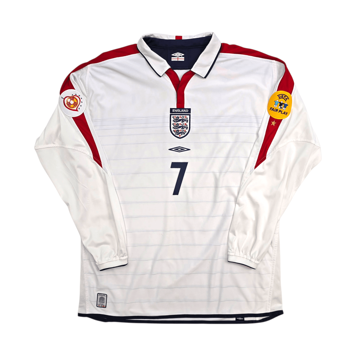 2003/05 England Home Football Shirt (XL) Umbro 7 Beckham - Football Finery - FF303151