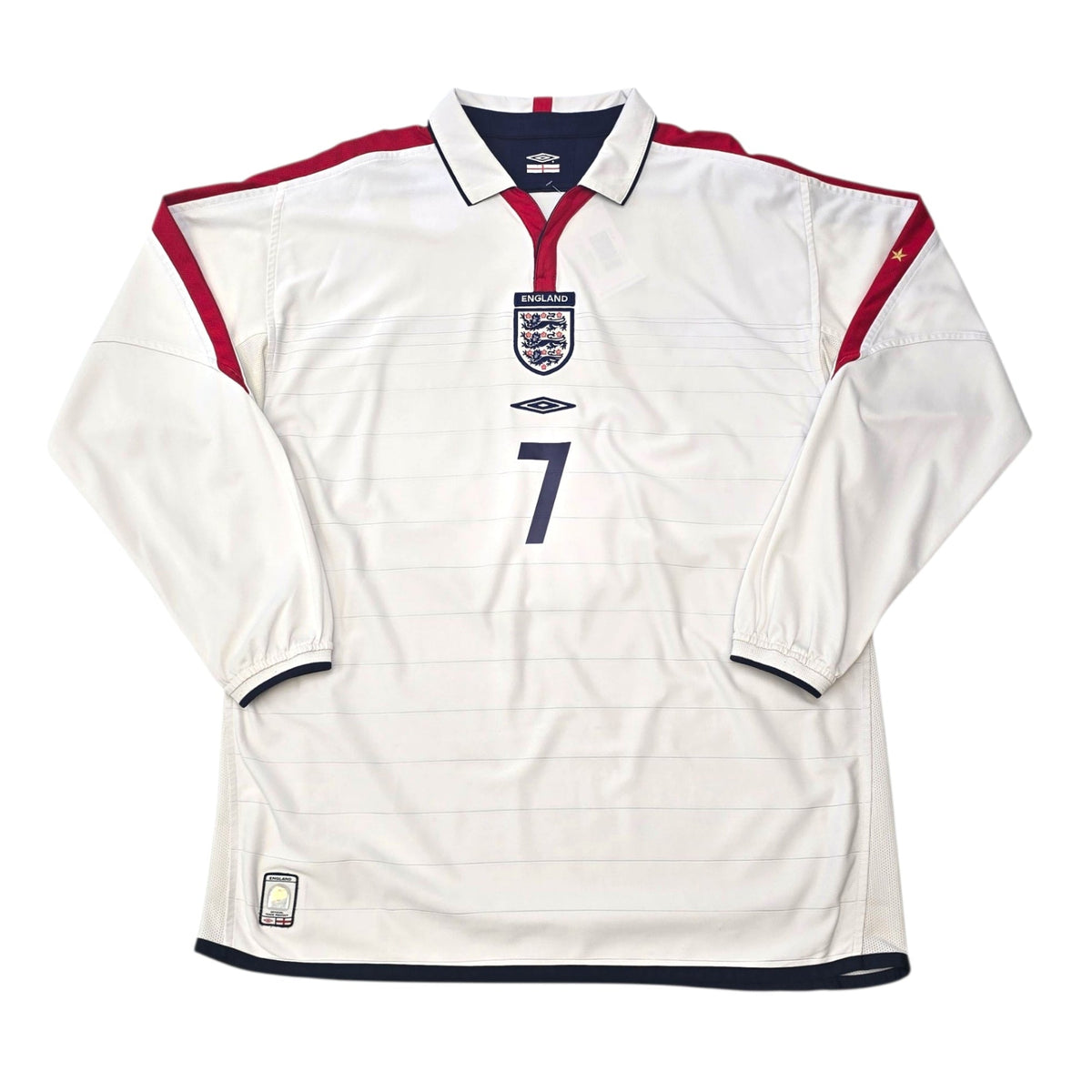 2003/05 England Home Football Shirt (XL) Umbro 7 Beckham - Football Finery - FF304792
