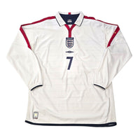 2003/05 England Home Football Shirt (XL) Umbro 7 Beckham - Football Finery - FF304792