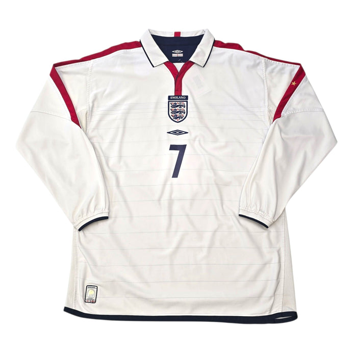 2003/05 England Home Football Shirt (XL) Umbro 7 Beckham - Football Finery - FF304792