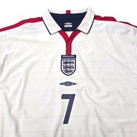 2003/05 England Home Football Shirt (XL) Umbro 7 Beckham - Football Finery - FF304792