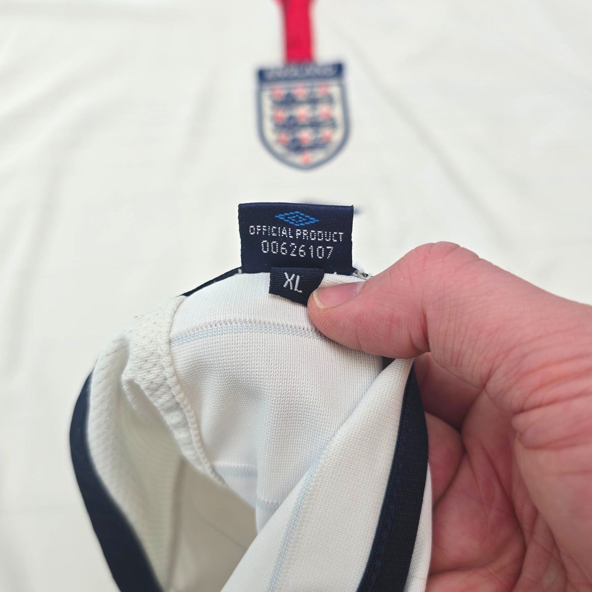 2003/05 England Home Football Shirt (XL) Umbro 7 Beckham - Football Finery - FF304792
