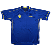 2003/05 Sweden Away Football Shirt (XL) Umbro 11 Larsson - Football Finery - FF304234