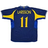 2003/05 Sweden Away Football Shirt (XL) Umbro 11 Larsson - Football Finery - FF304234