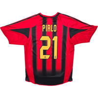 2004/05 AC Milan Home Football Shirt (M) Adidas 21 Pirlo - Football Finery - FF303312