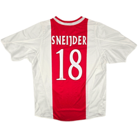 2004/05 Ajax Home Football Shirt (L) Adidas #18 Sneijder - Football Finery - FF300010