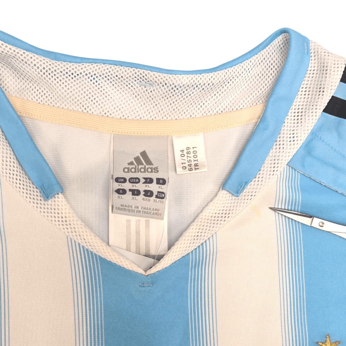 2004/05 Argentina Home Football Shirt (XL) Adidas 10 Tevez - Football Finery - FF302863