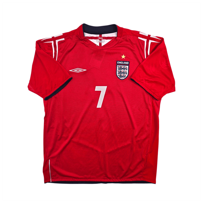 2004/05 England Away Football Shirt (L) Umbro 7 Beckham - Football Finery - FF302527