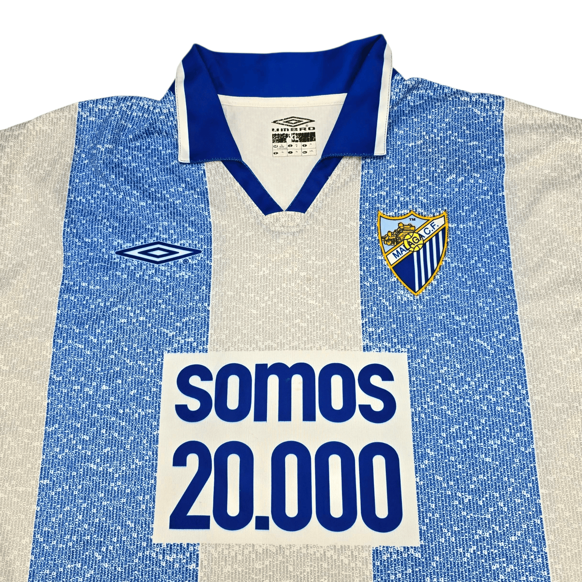 2004/05 Malaga Home Football Shirt (XL) Umbro (Somos 20.000) - Football Finery - FF301901