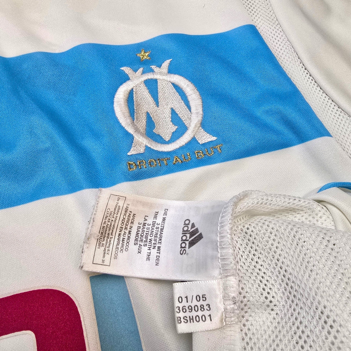 2004/05 Olympique Marseille Home Football Shirt (L) Adidas - Football Finery - FF305926