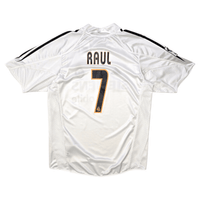 2004/05 Real Madrid Home Football Shirt (M) Adidas 7 Raul - Football Finery - FF302417