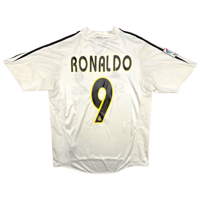 2004/05 Real Madrid Home Football Shirt (M) Adidas #9 Ronaldo - Football Finery - FF300853