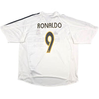 2004/05 Real Madrid Home Football Shirt (XL) Adidas 9 Ronaldo - Football Finery - FF304778