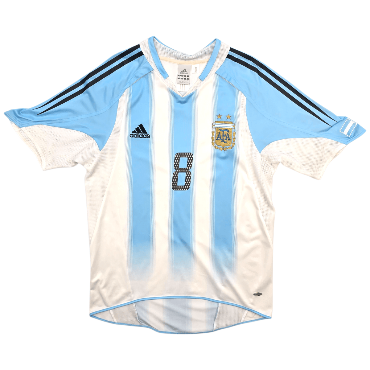 2004/06 Argentina Home Football Shirt (S) Adidas 8 Riquelme - Football Finery - FF302374