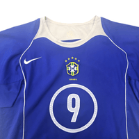 2004/06 Brazil Away Football Shirt (M) Nike 9 Ronaldo - Football Finery - FF304579
