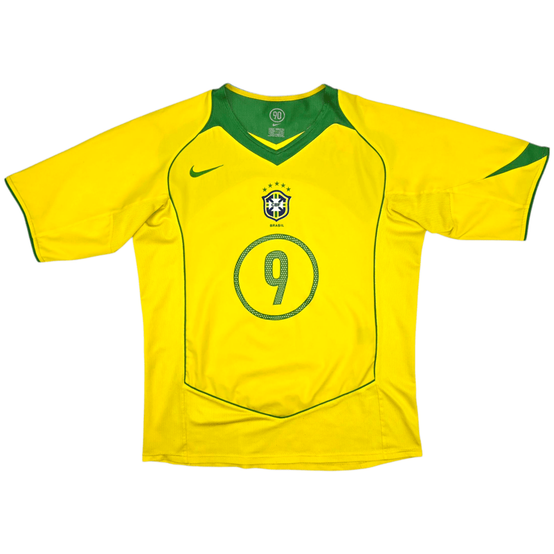 2004/06 Brazil Home Football Shirt (M) Nike 9 Ronaldo - Football Finery - FF301252