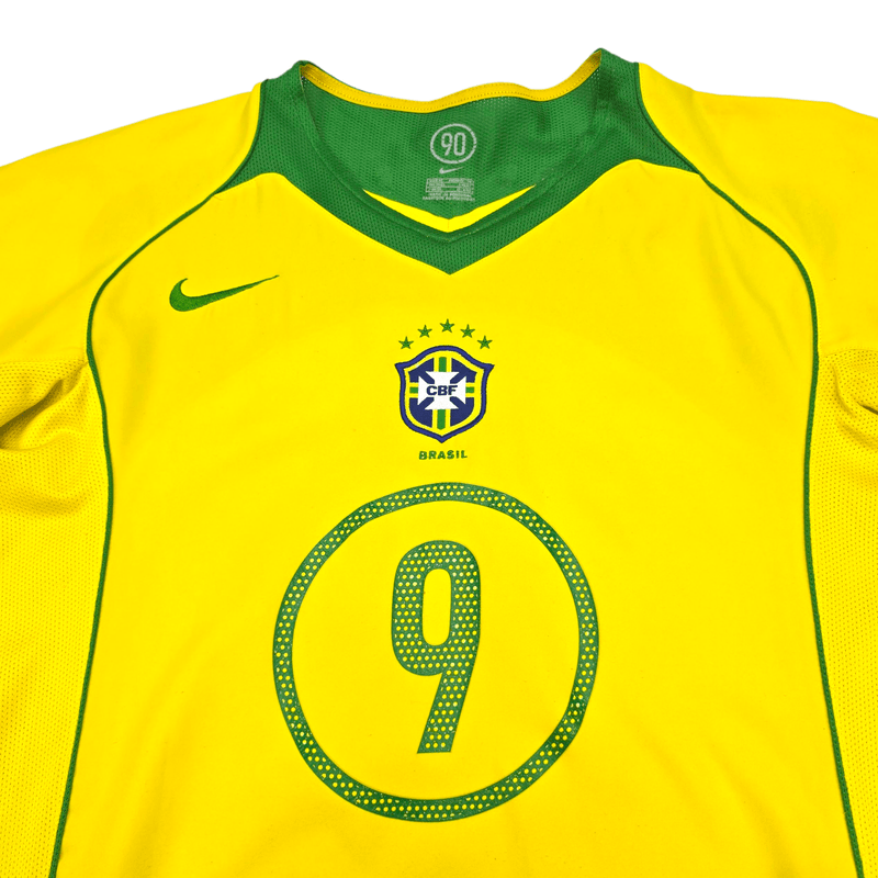2004/06 Brazil Home Football Shirt (M) Nike 9 Ronaldo - Football Finery - FF301252