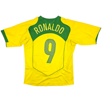 2004/06 Brazil Home Football Shirt (M) Nike 9 Ronaldo - Football Finery - FF301252