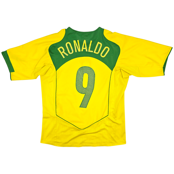 2004/06 Brazil Home Football Shirt (M) Nike 9 Ronaldo - Football Finery - FF301252