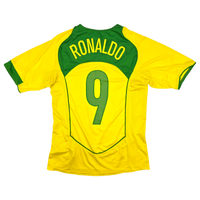 2004/06 Brazil Home Football Shirt (S) Nike 9 Ronaldo - Football Finery - FF300901