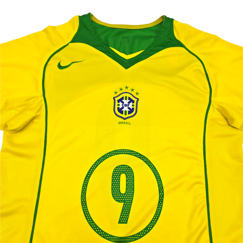 2004/06 Brazil Home Football Shirt (S) Nike 9 Ronaldo - Football Finery - FF300901