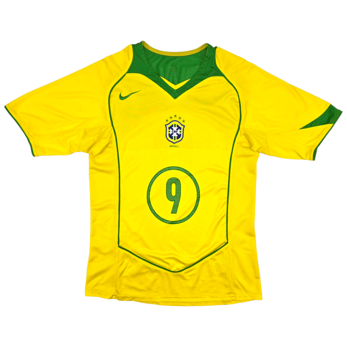 2004/06 Brazil Home Football Shirt (S) Nike 9 Ronaldo - Football Finery - FF300901