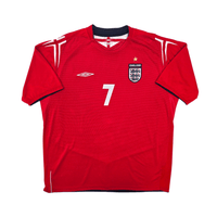 2004/06 England Away Football Shirt (2XL) Umbro 7 Beckham - Football Finery - FF304568