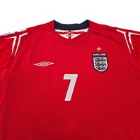 2004/06 England Away Football Shirt (2XL) Umbro 7 Beckham - Football Finery - FF304568