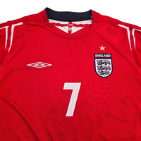 2004/06 England Away Football Shirt (L) Umbro 7 Beckham - Football Finery - FF305840