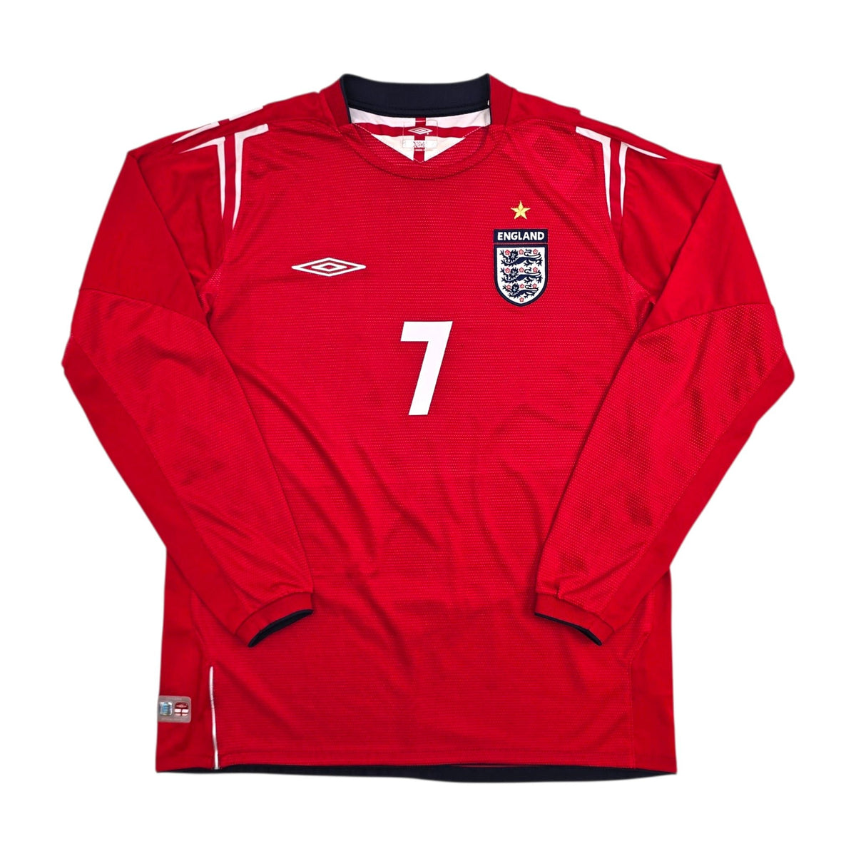 2004/06 England Away Football Shirt (L) Umbro 7 Beckham - Football Finery - FF305840