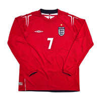 2004/06 England Away Football Shirt (L) Umbro 7 Beckham - Football Finery - FF305840