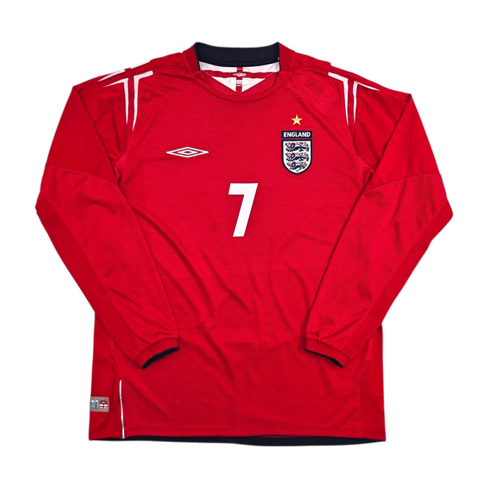 2004/06 England Away Football Shirt (L) Umbro 7 Beckham - Football Finery - FF305840