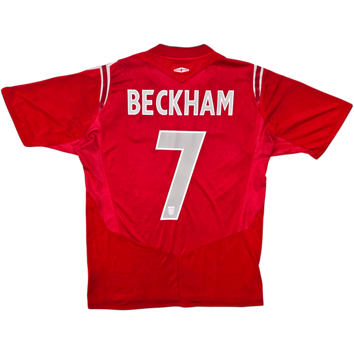 2004/06 England Away Football Shirt (M) Umbro 7 Beckham - Football Finery - FF302140