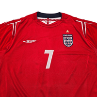 2004/06 England Away Football Shirt (XL) Umbro 7 Beckham - Football Finery - FF303042