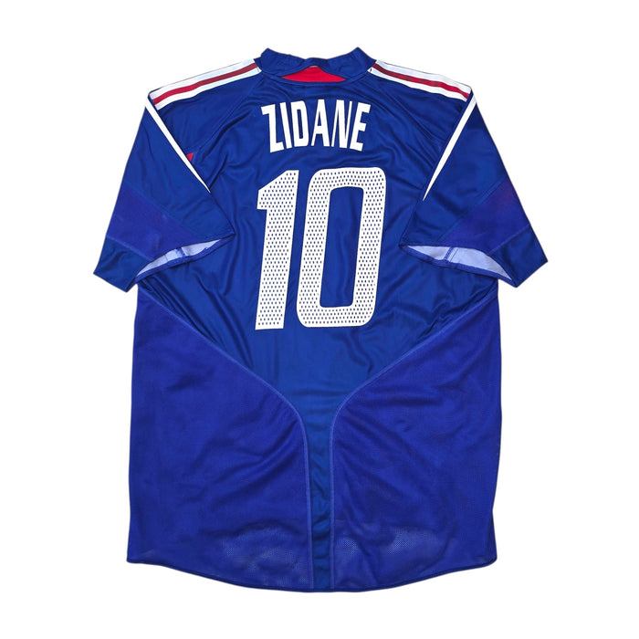 2004/06 France Home Football Shirt (L) Adidas 10 Zidane - Football Finery - FF305272