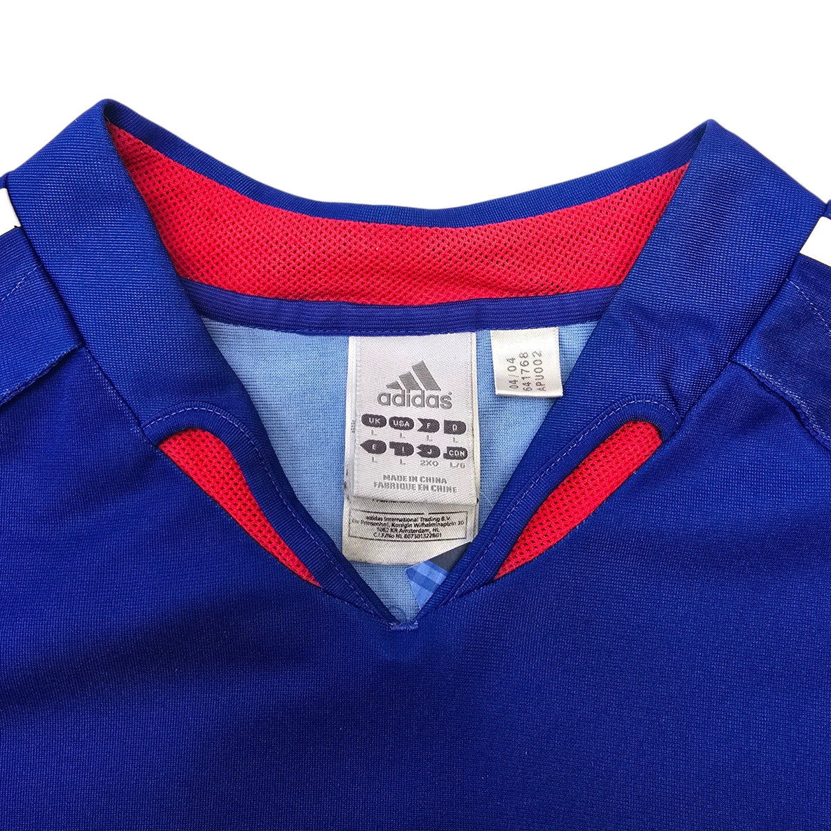 2004/06 France Home Football Shirt (L) Adidas - Football Finery - FF305271