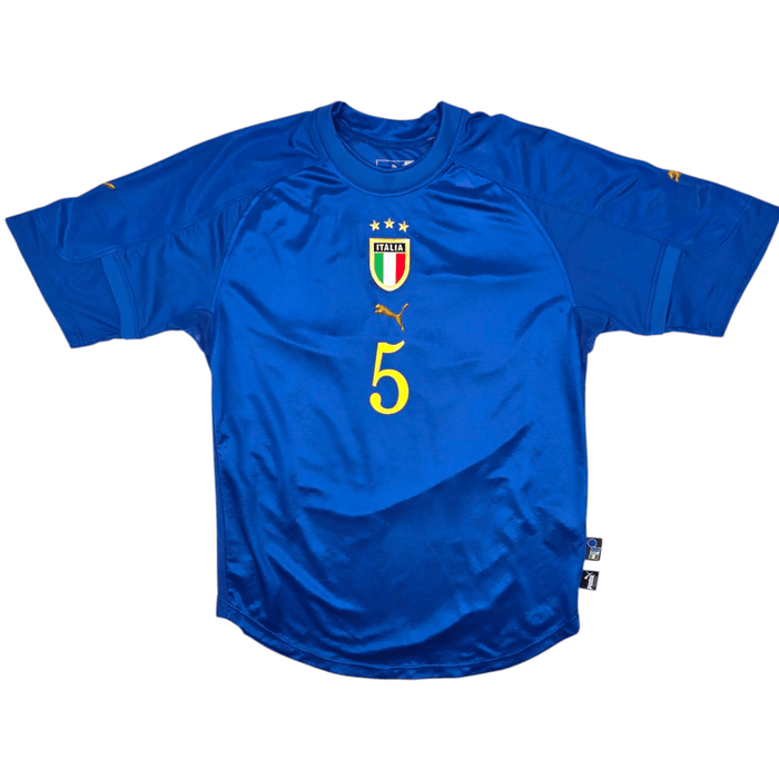 2004/06 Italy Home Football Shirt (M) Puma 5 Cannavaro - Football Finery - FF300664