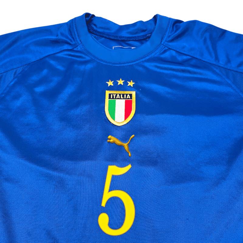 2004/06 Italy Home Football Shirt (M) Puma 5 Cannavaro - Football Finery - FF300664