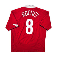 2004/06 Manchester United Home Football Shirt (XL) Nike 8 Rooney - Football Finery - FF306006