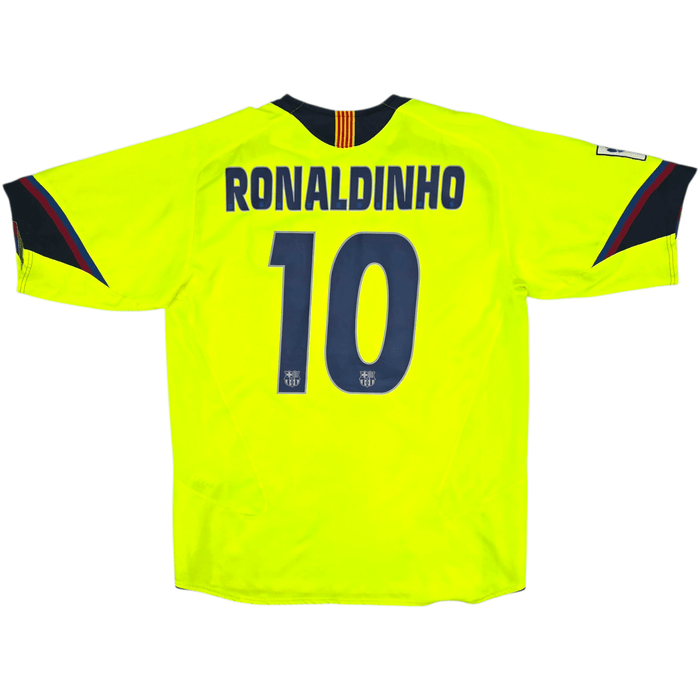 2005/06 Barcelona Away Football Shirt (L) Nike 10 Ronaldinho - Football Finery - FF302475
