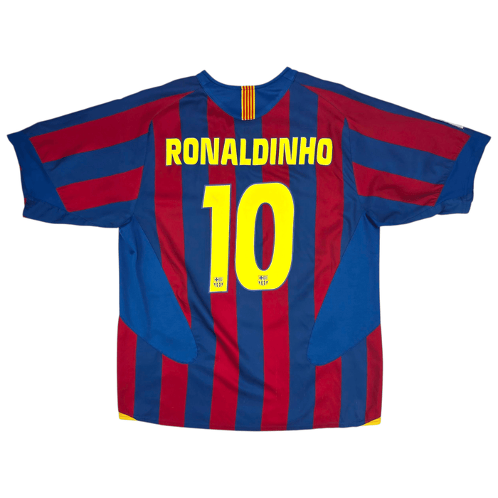 2005/06 Barcelona Home Football Shirt (2XL) Nike 10 Ronaldinho - Football Finery - FF301789