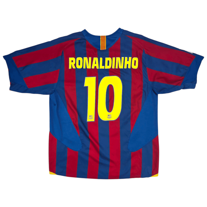 2005/06 Barcelona Home Football Shirt (2XL) Nike 10 Ronaldinho - Football Finery - FF301789