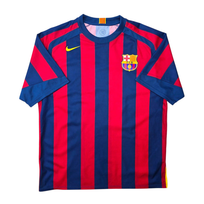2005/06 Barcelona Home Football Shirt (L) Nike #10 Ronaldinho (Basic Version) - Football Finery - FF307696