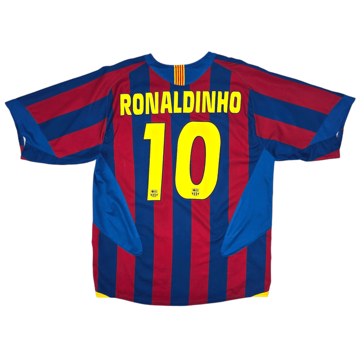2005/06 Barcelona Home Football Shirt (L) Nike #10 Ronaldinho - Football Finery - FF204546