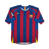 2005/06 Barcelona Home Football Shirt (M) Nike 10 Ronaldinho - Football Finery - FF302161