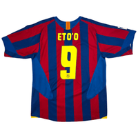 2005/06 Barcelona Home Football Shirt (M) Nike 9 Eto'o - Football Finery - FF302724